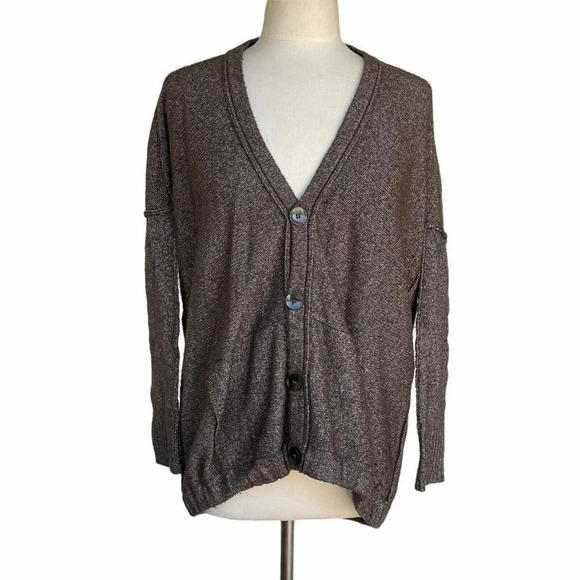 BCBGENERATION Women’s Size S Brown Hi-low Button Front Wool Blend Cardigan - Picture 1 of 2